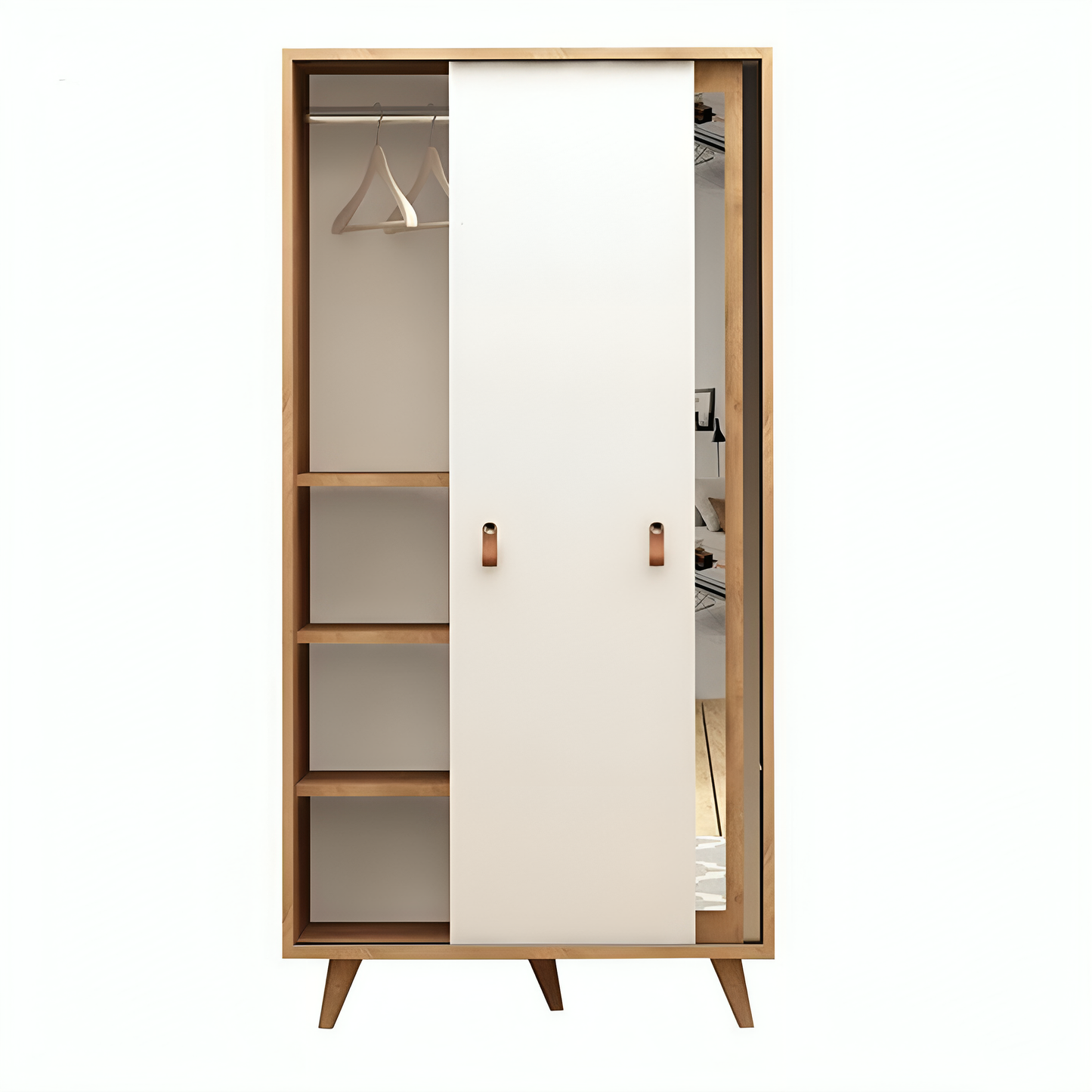 دولاب ملابس عصري بمرآة