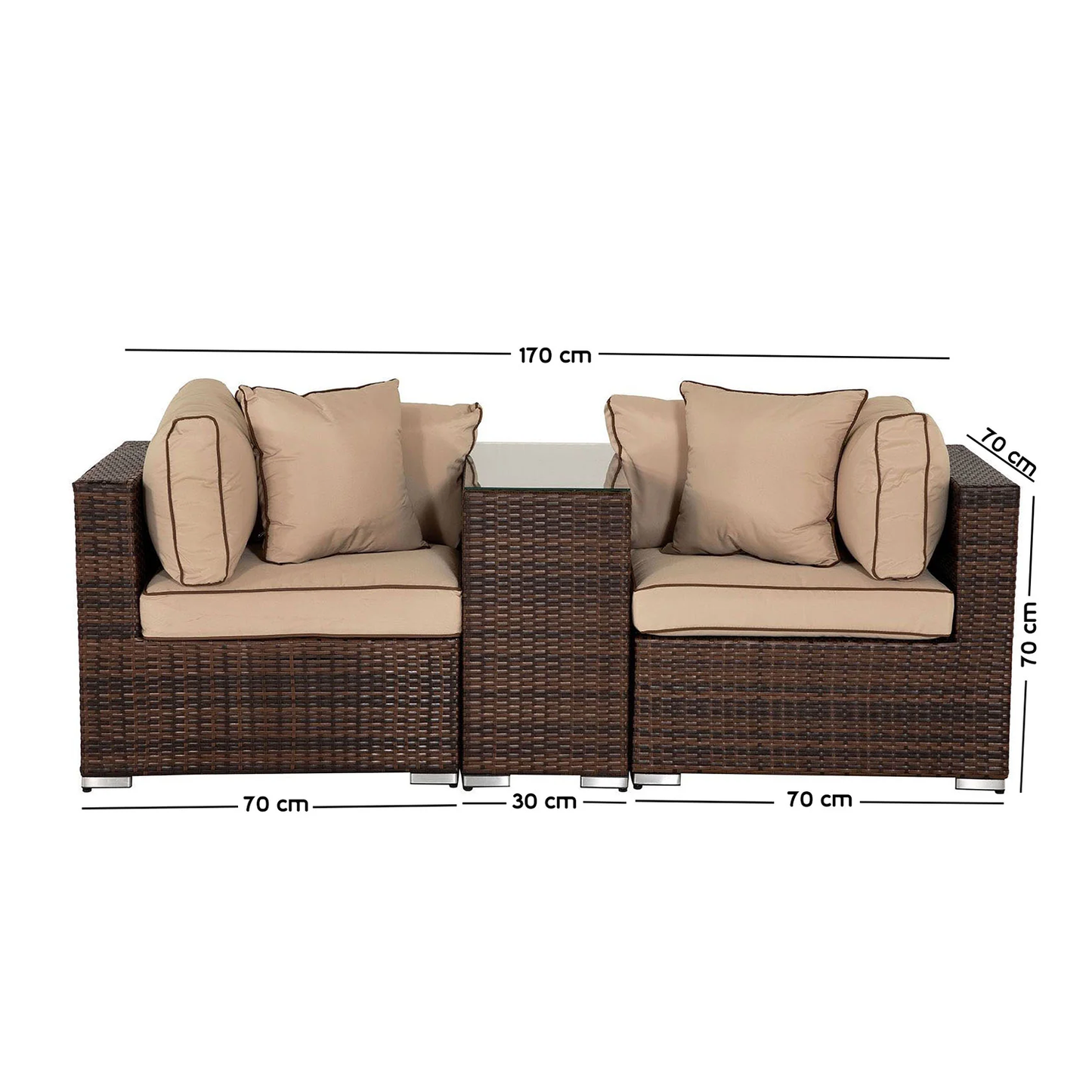 طقم خارجي معدن و راتان