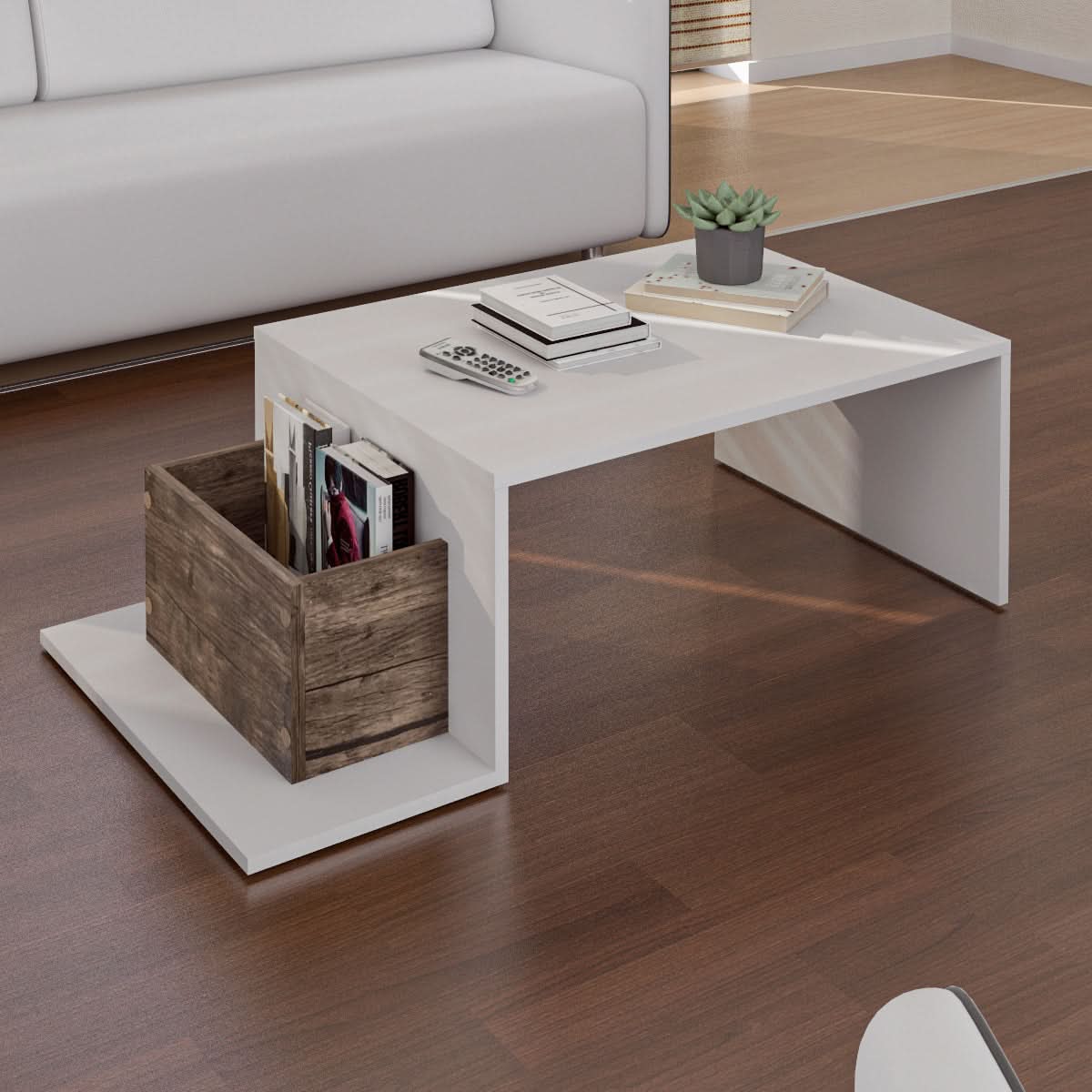 طاولة مزودة بوحدة جانبية