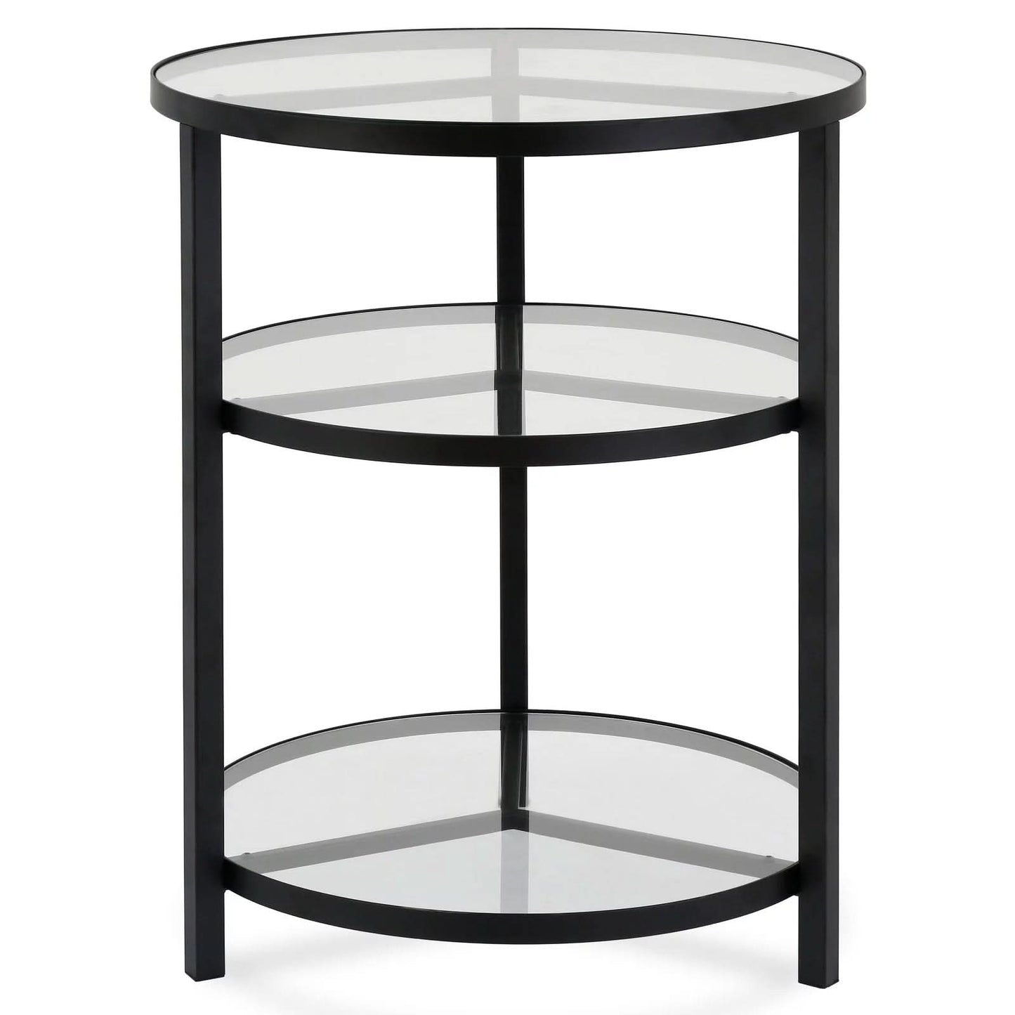 طاولة جانبية بأرفف زجاج