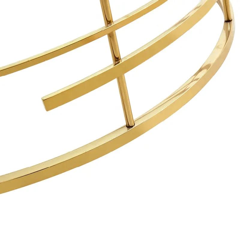 طاولة قهوة دائرية بهيكل ذهبي