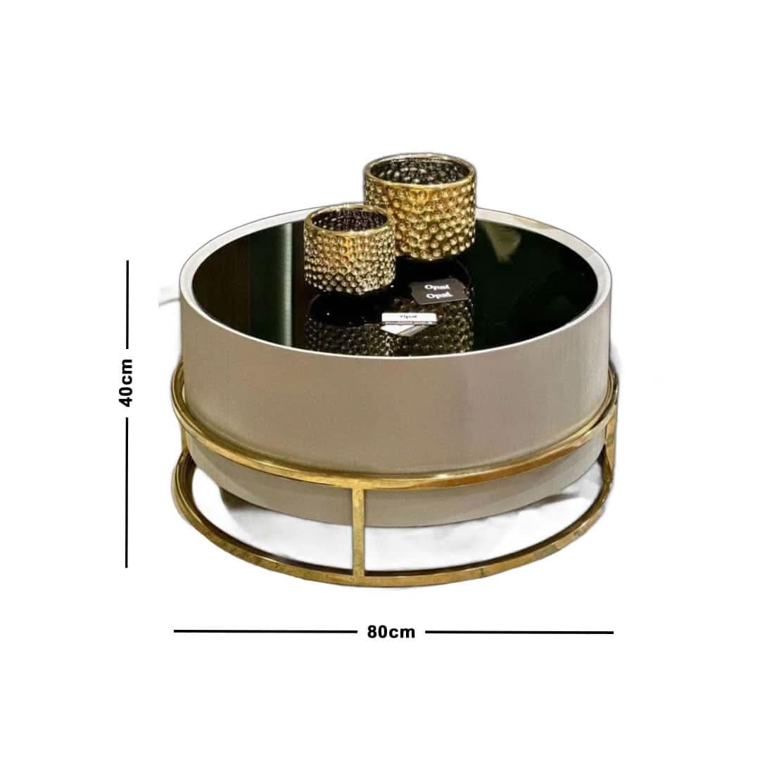 طاولة قهوة أبيض و ذهبي