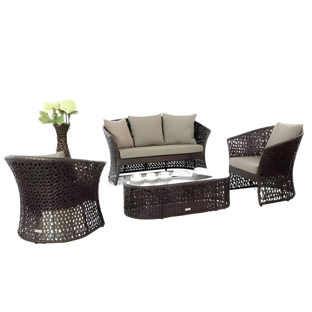 طقم خارجي حديد وراتان