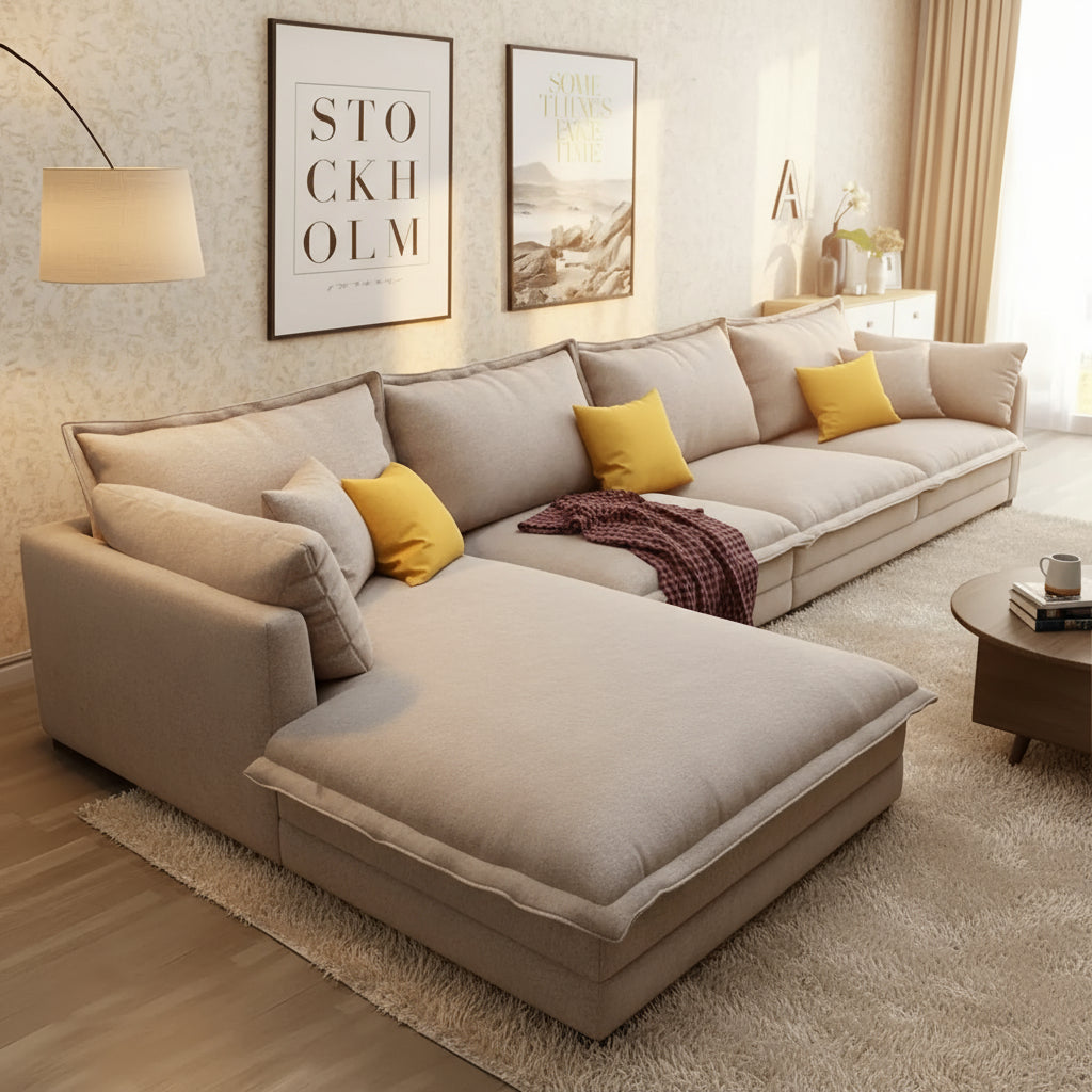 كنبه حرف L بتصميم عصري