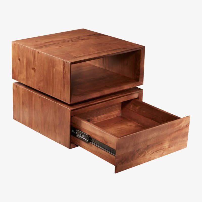 كمودينه بدرج خشبي مميز بني