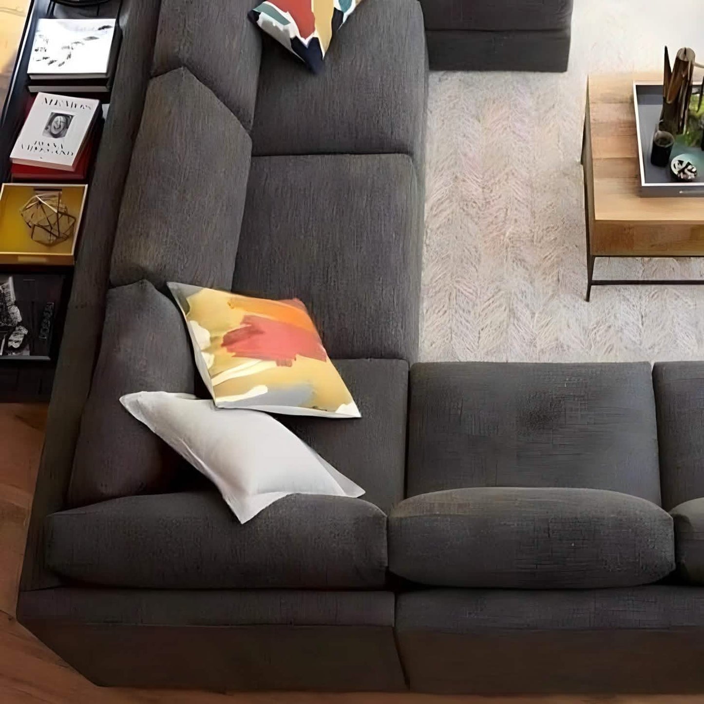 ركنة خشب زان لون رمادي