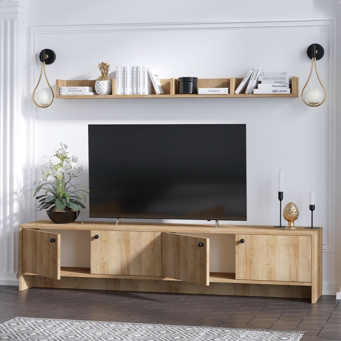 طاولة تلفاز بتصميم ريفي