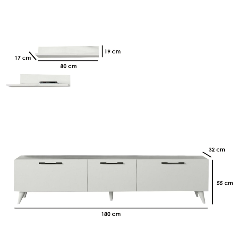 طاولة تلفاز مع رف علوي شيك