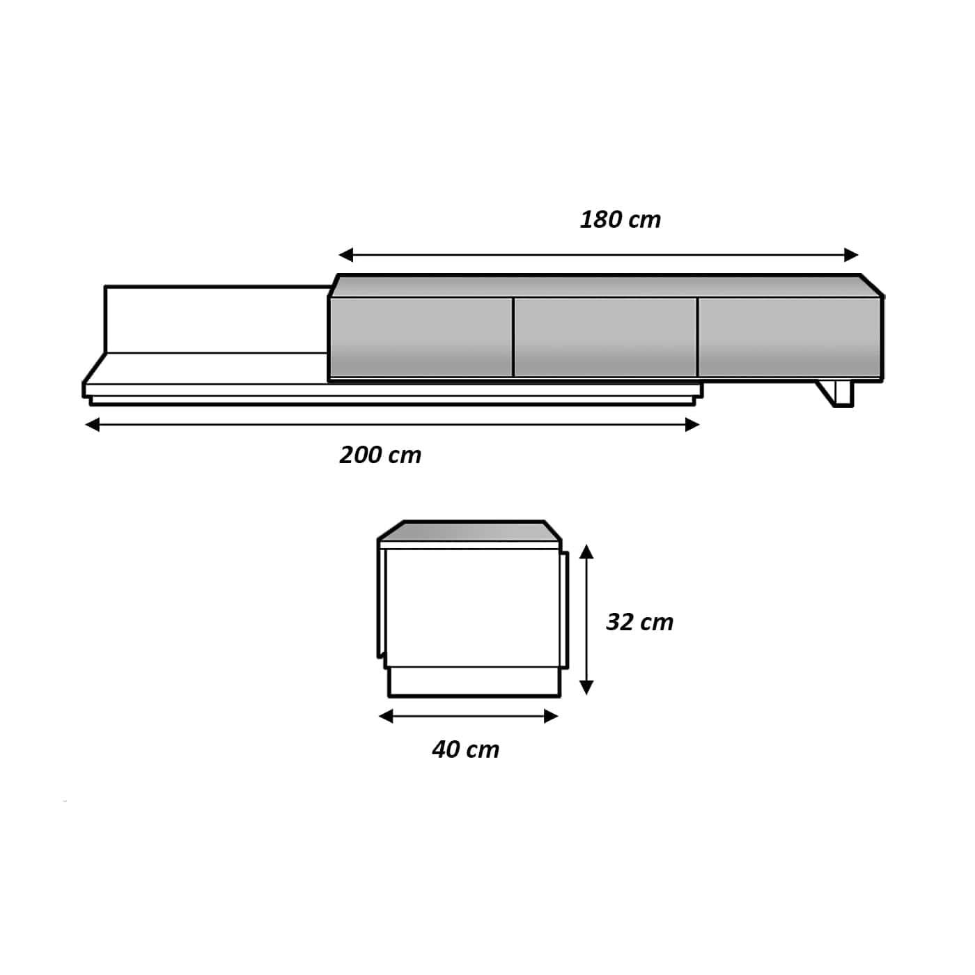 طاولة تلفاز  ام دي اف 