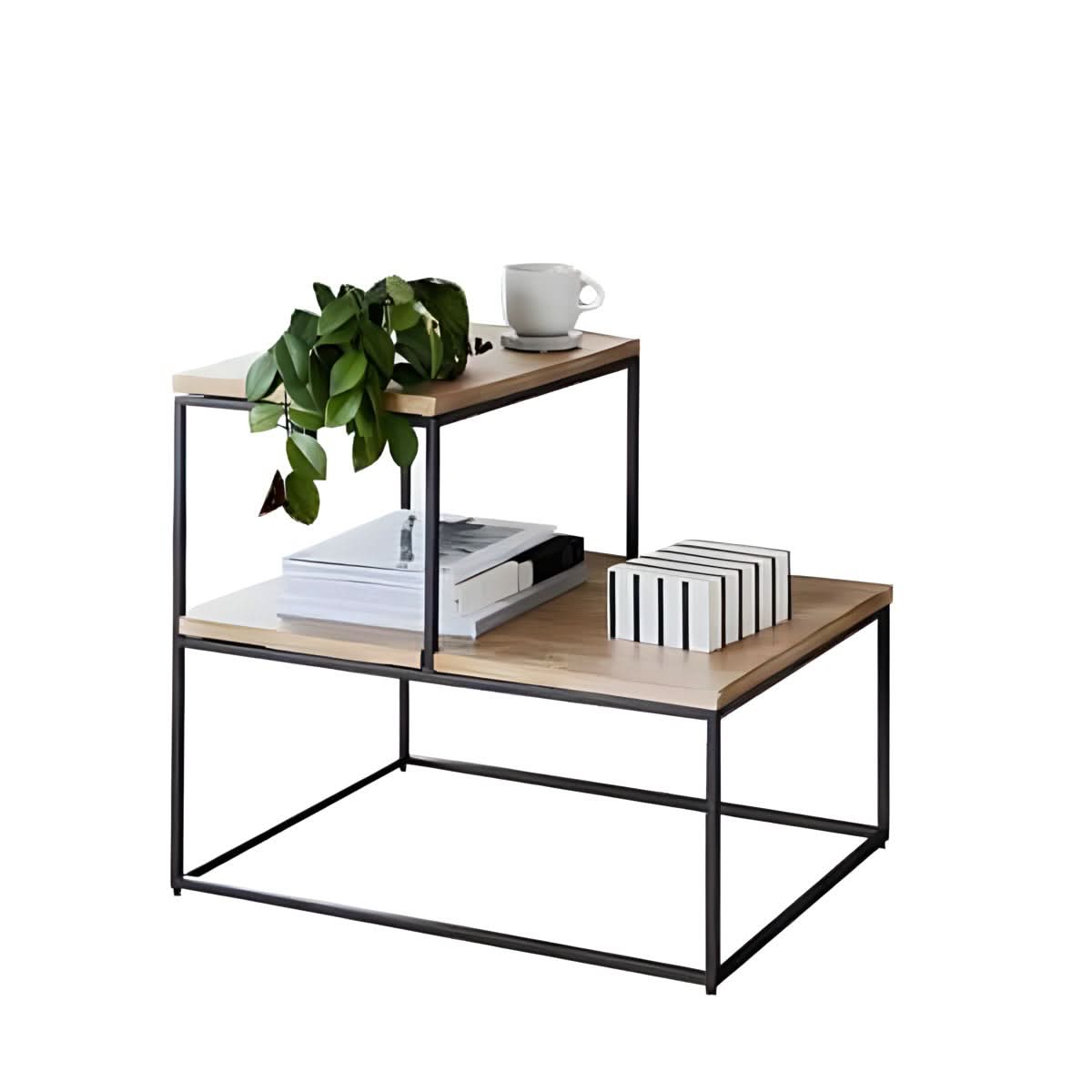 طاولة جانبية ام دي اف بطابقين