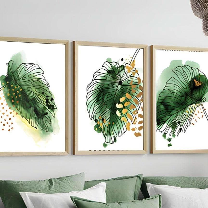 طقم لوحات بإطار خشبي 120*60 سم 