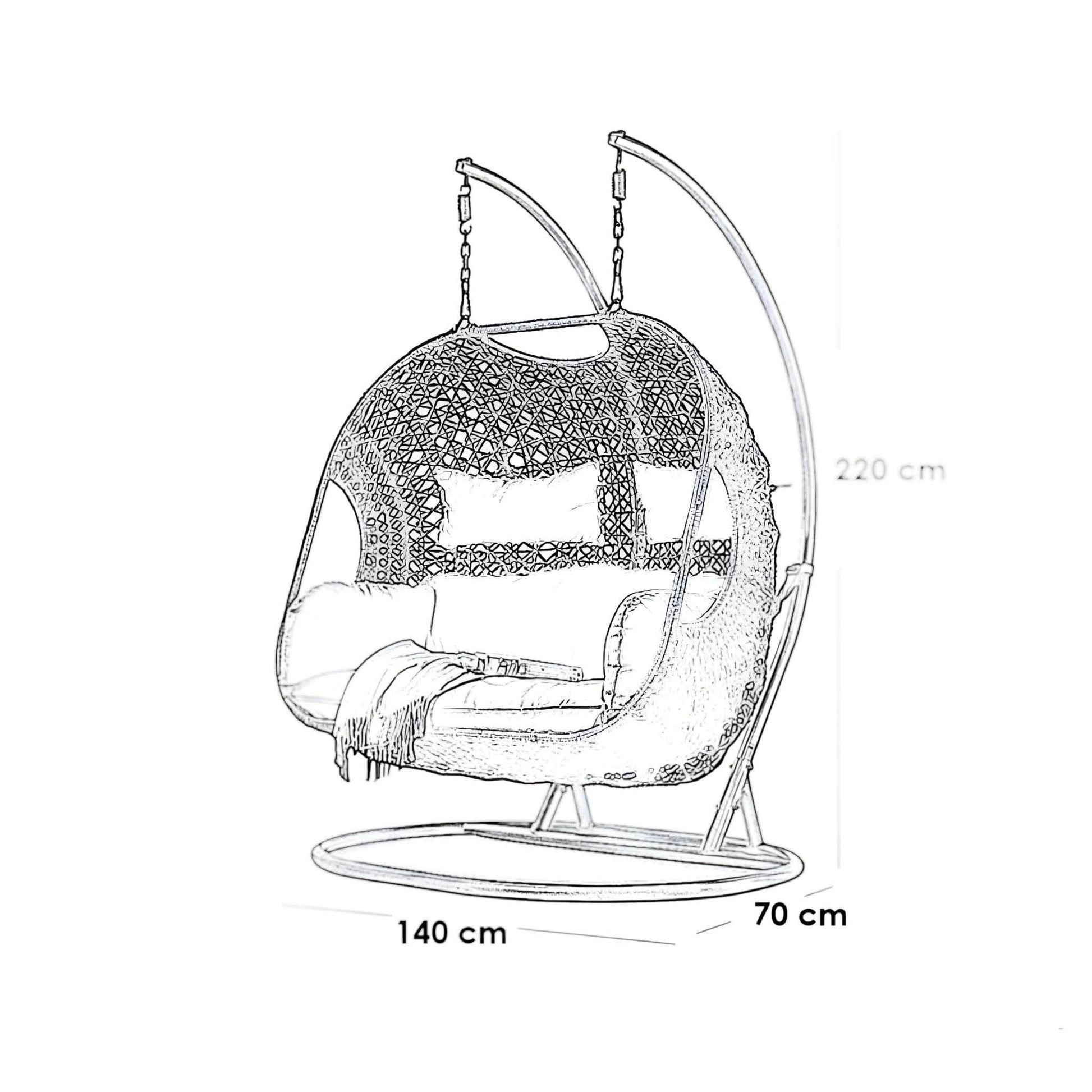 مرجيحة حديد وراتان 