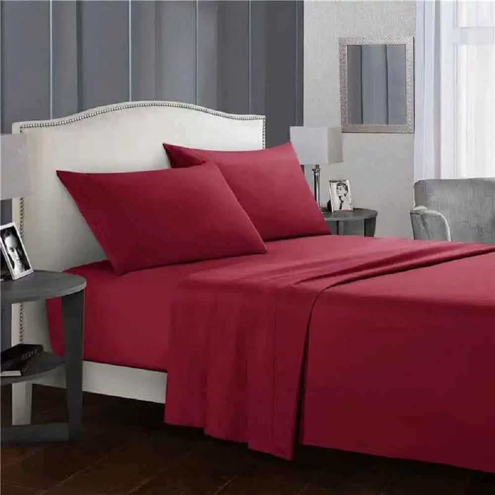 مفرش سرير مايكروفايبر، 240*220 سم - أحمر