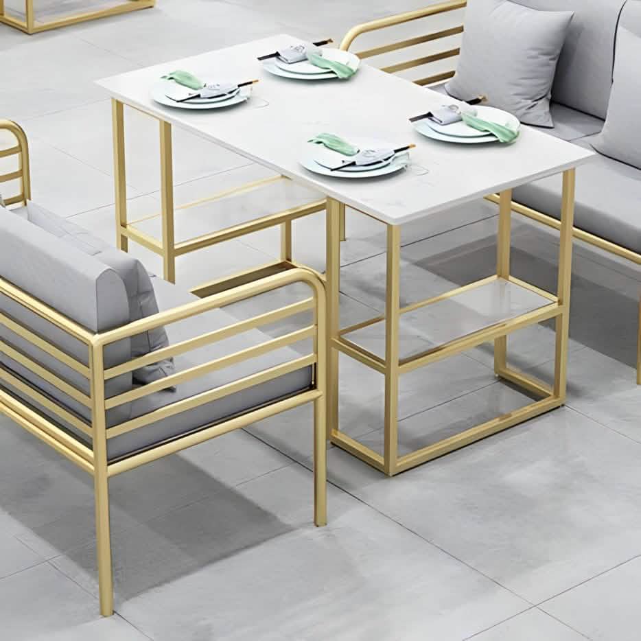 سفرة معدن و ام دي اف مع 2 كرسي 