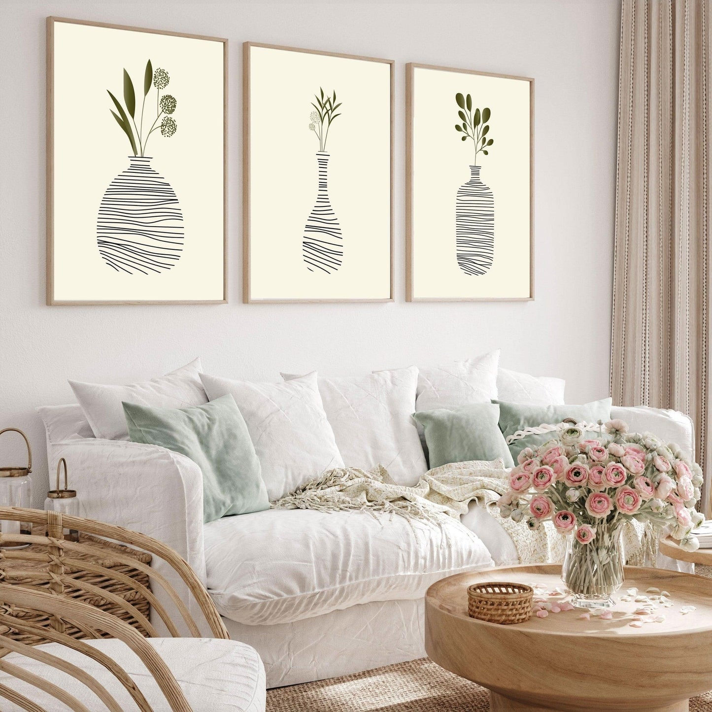 طقم لوحات حائط من 3 قطع 120*60 سم