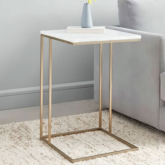 طاولة جانبية بسطح رخام 