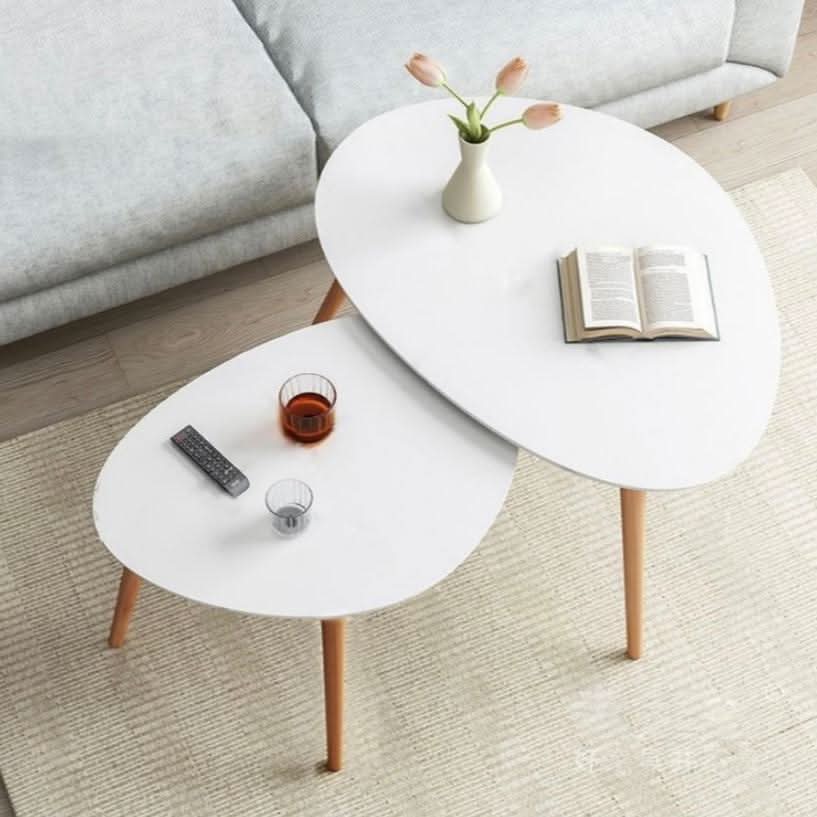 مجموعة من 2 طاولة متداخلة جانبية 