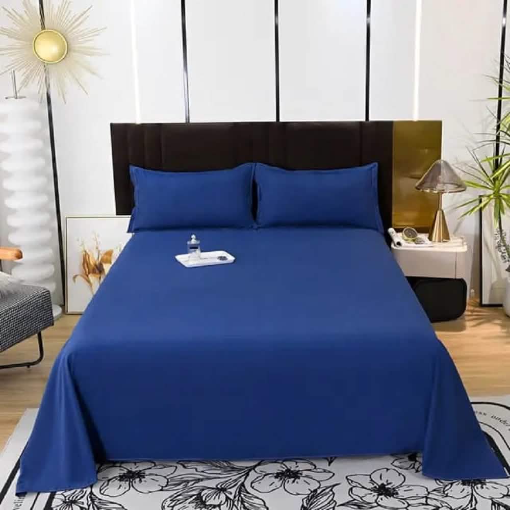 مفرش سرير مايكروفايبر، 240*220 سم - أزرق