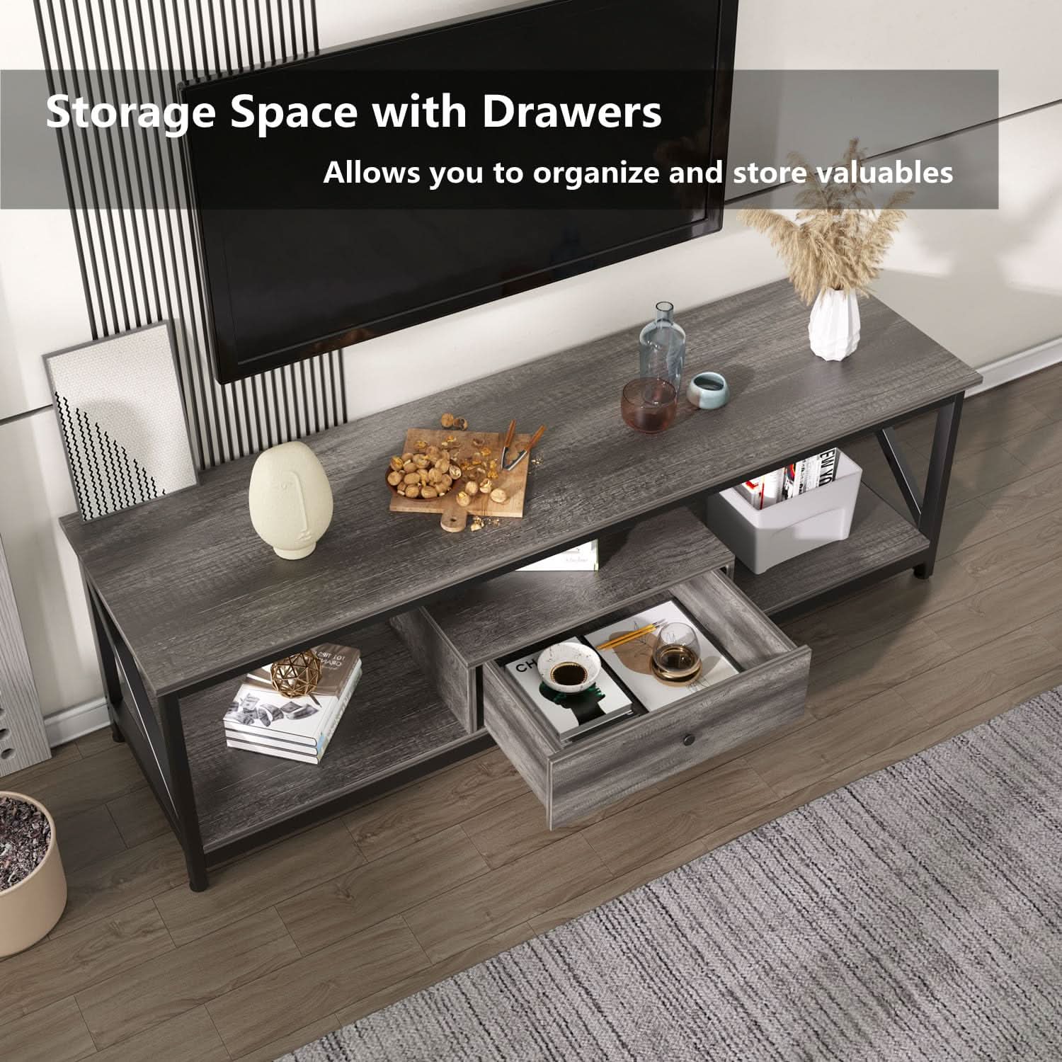 طاولة تلفاز مع ادراج 