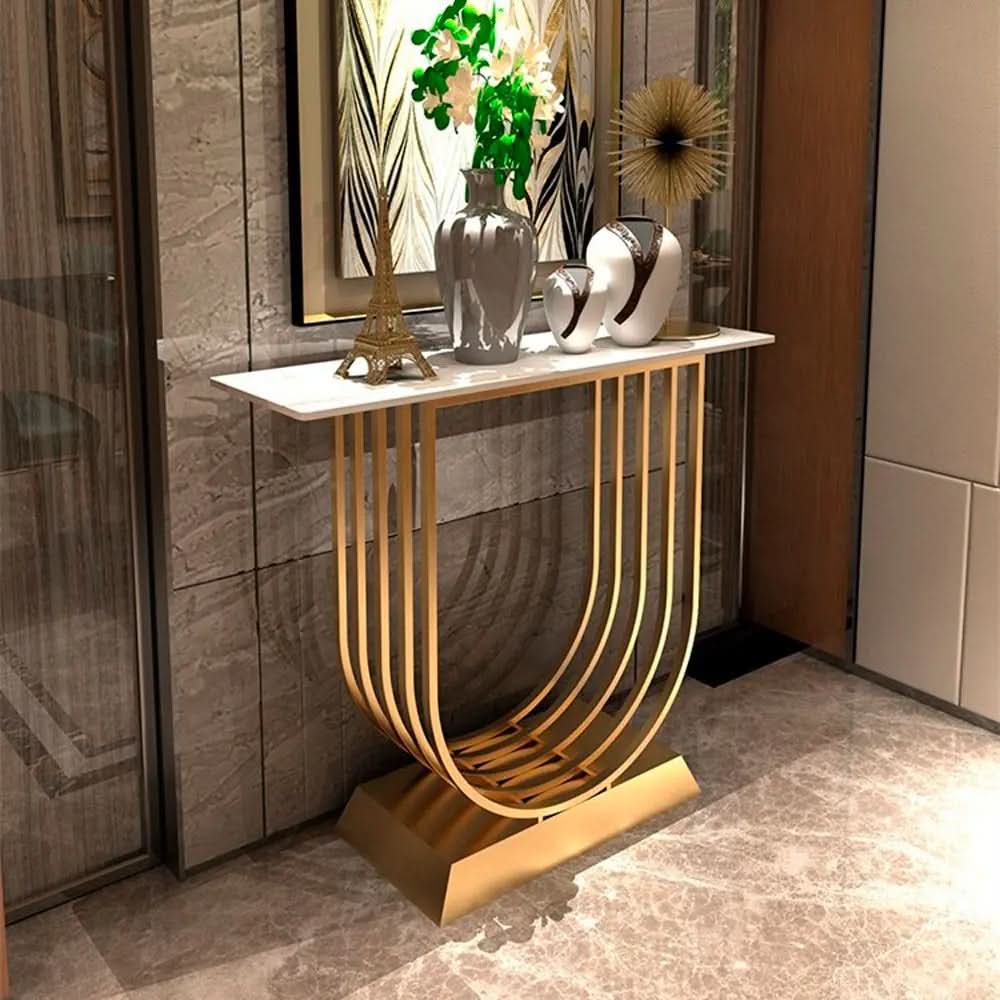 كونسول معدني بسطح رخام 