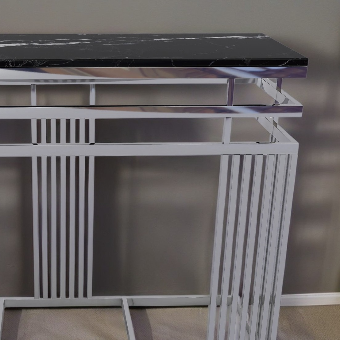 كونسول معدني بسطح رخام 