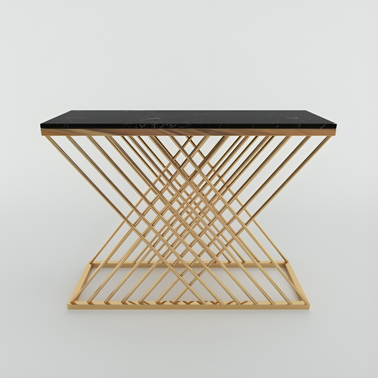 كونسول معدني بسطح رخام 