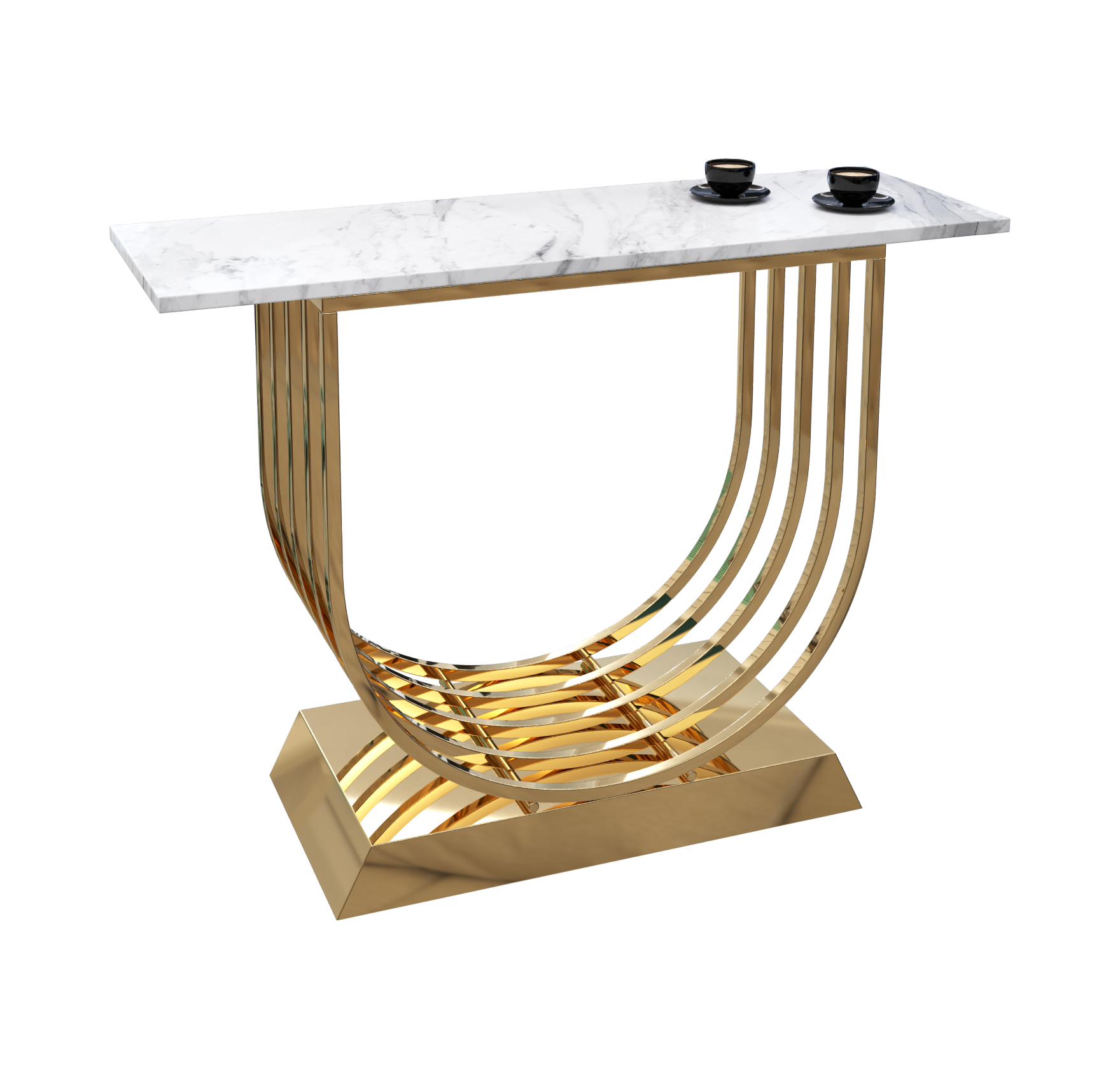 كونسول معدني بسطح رخام 