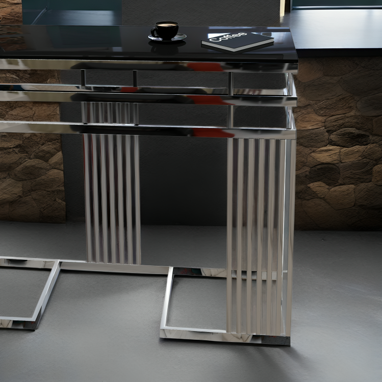 كونسول معدني مزود بمرايا 