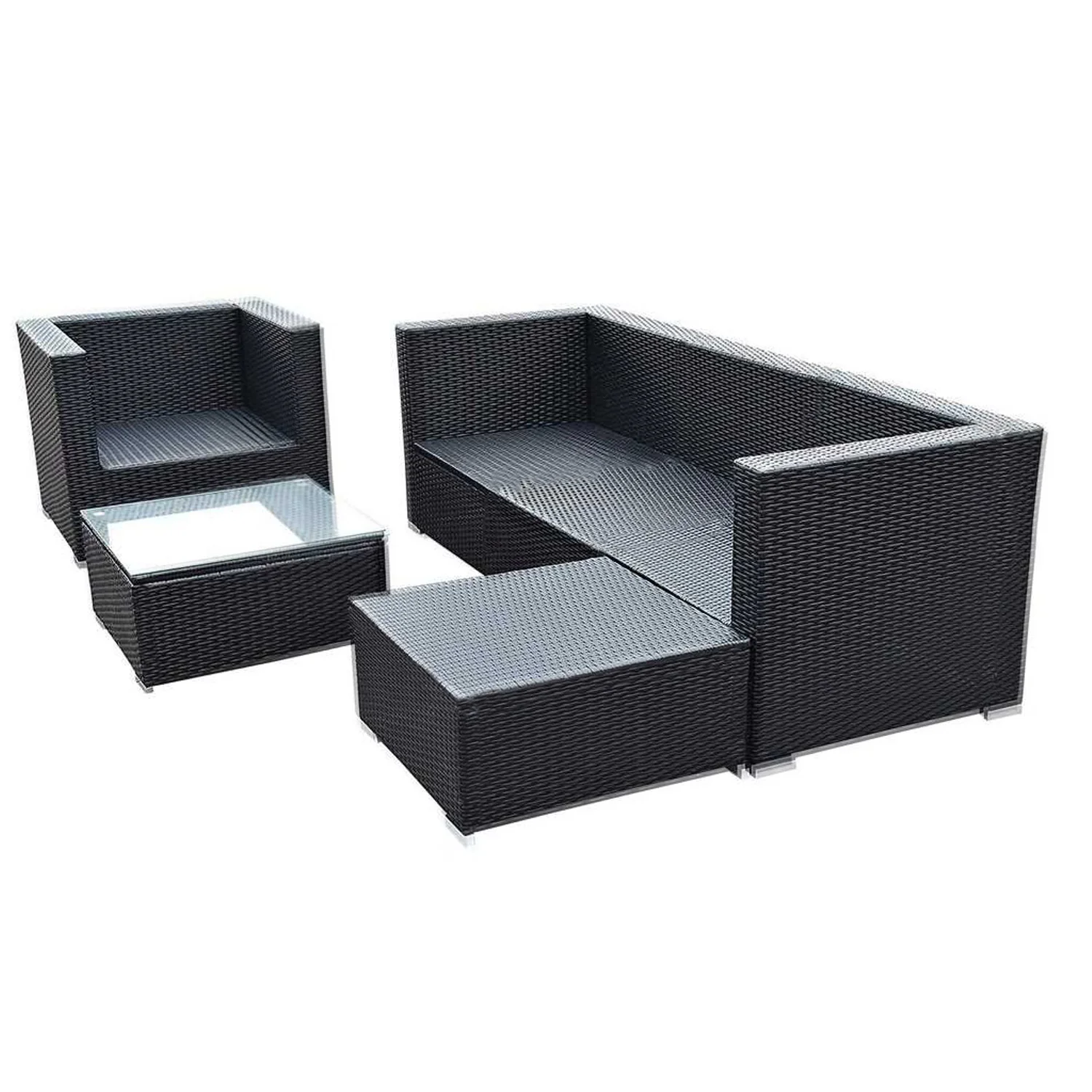 طقم خارجي معدن و راتان 