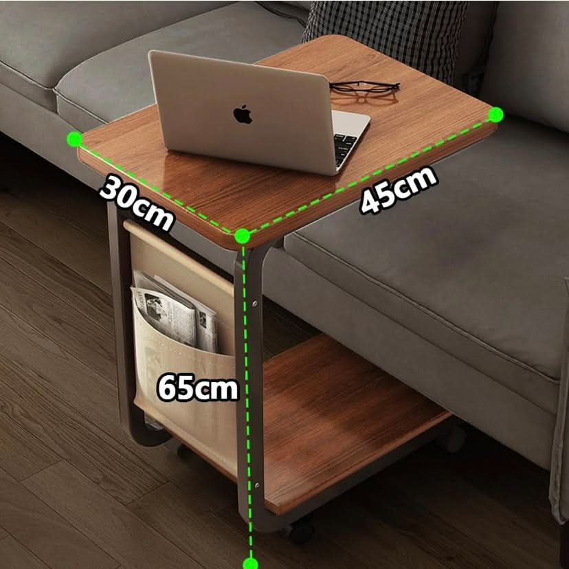 طاولة جانبية علي شكل حرف C مع عجلة 