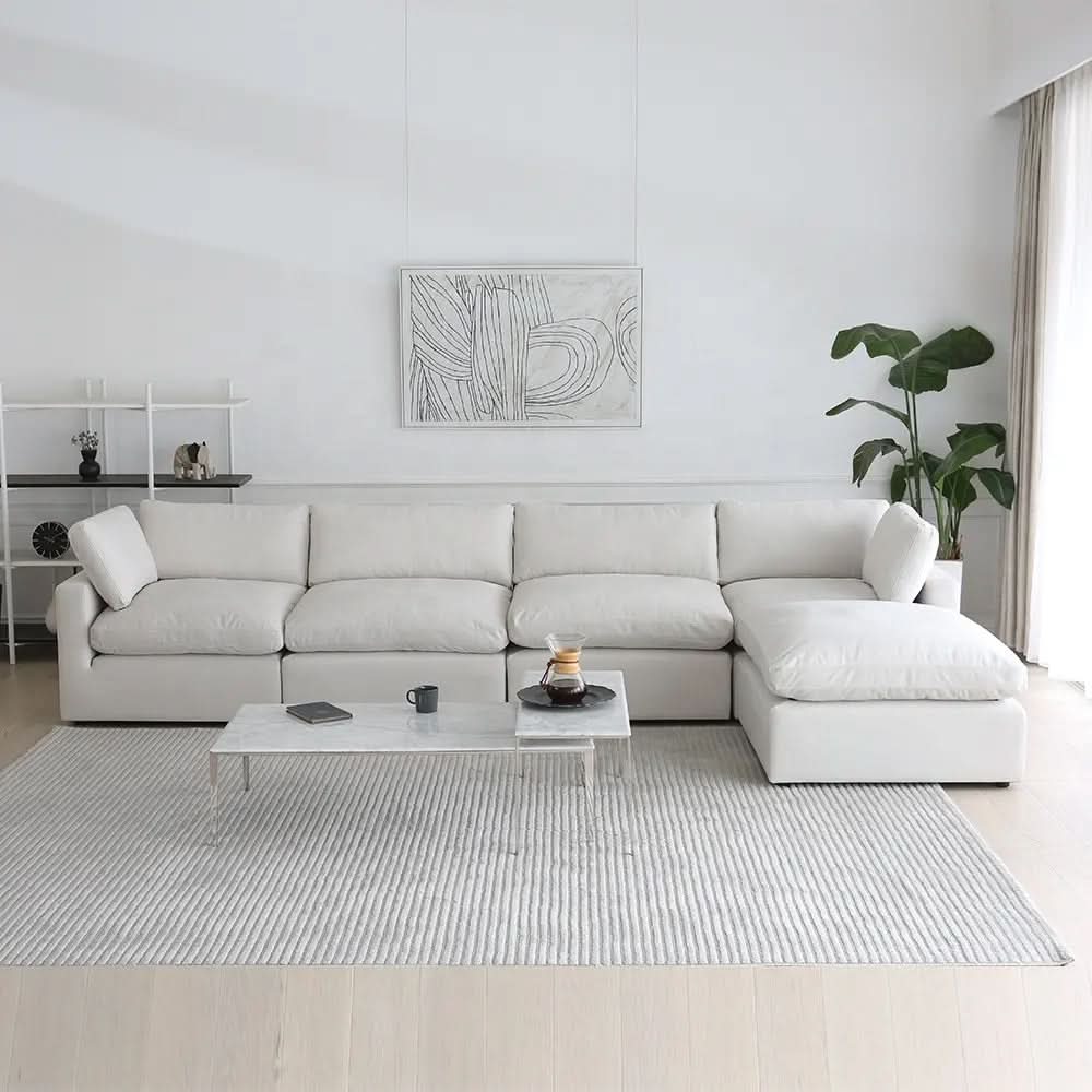 كنب زاوية بنمط بوهيمي خشبي 