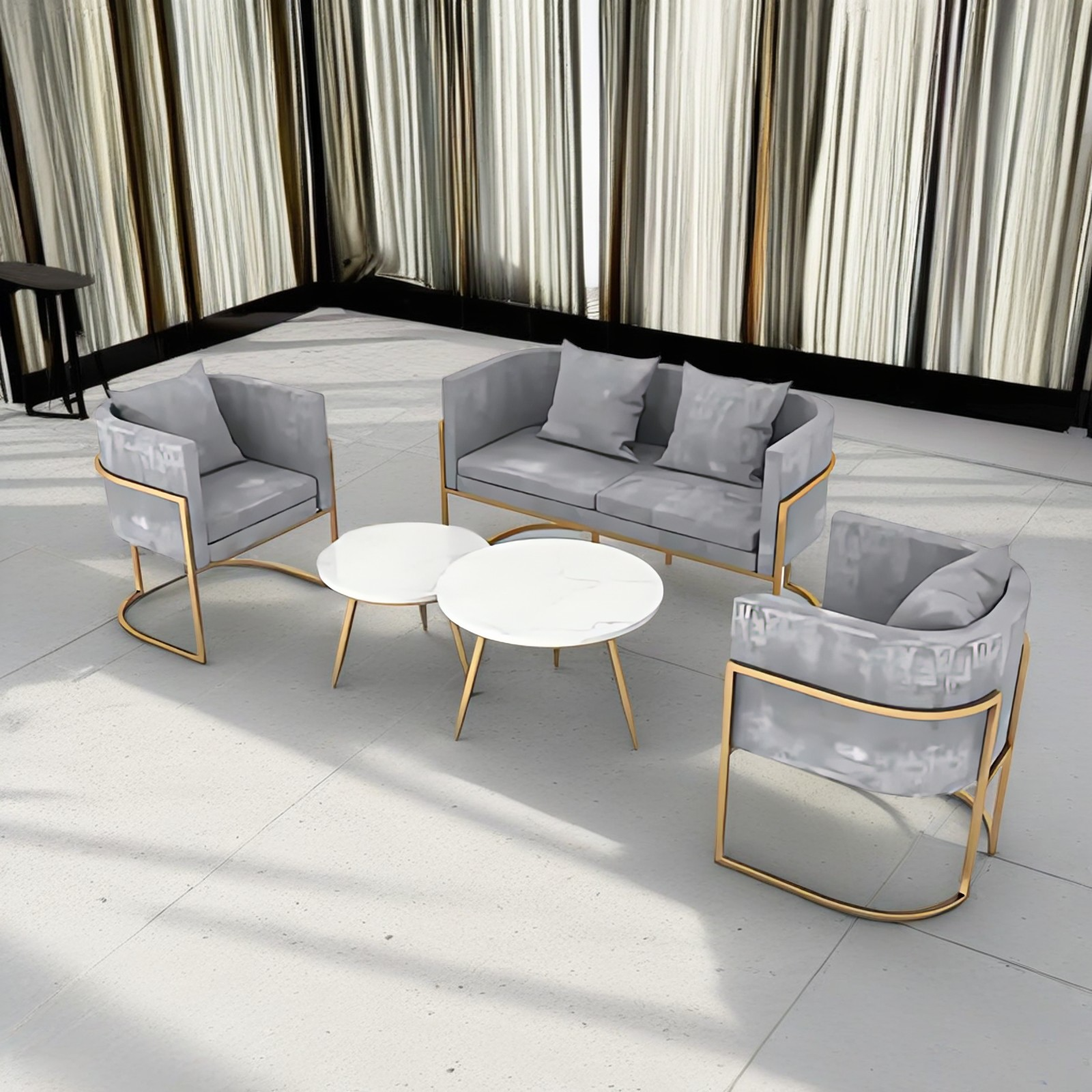 طقم أنتريه مع طاولة قهوة وطاولة جانبية 