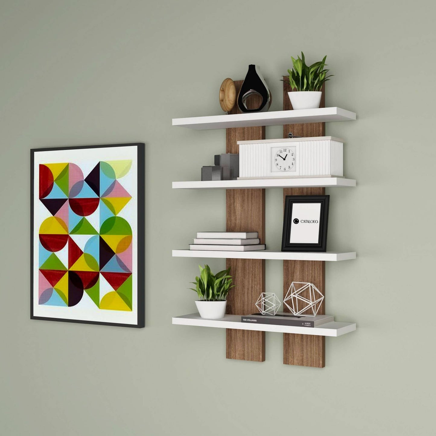 رف خشبي أنيق 