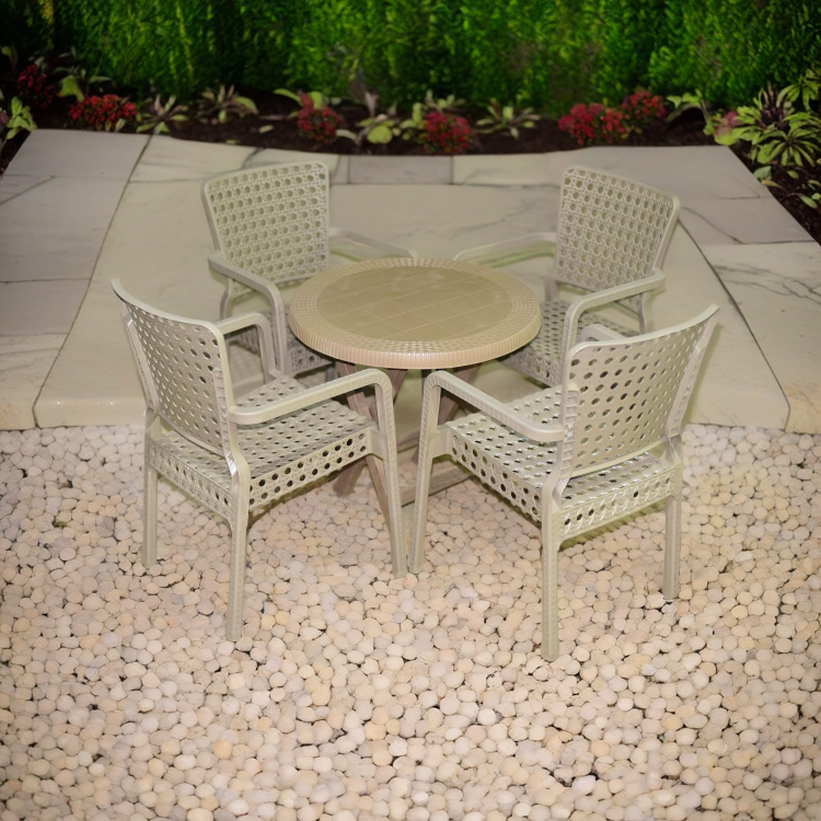 طقم حدائق ارابيسك مع طاولة قابلة للطي متعدد الالوان 