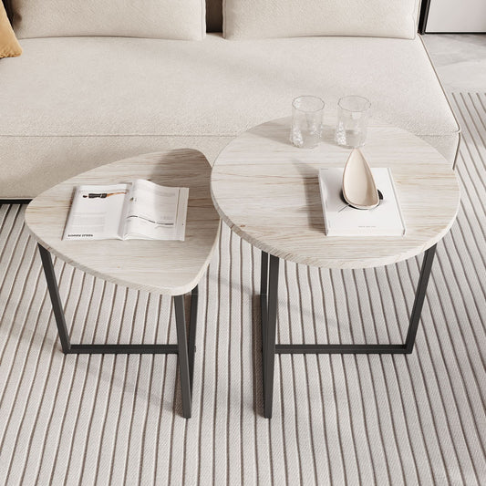 طاولة قهوة دائرية بتصميم مزدوج 