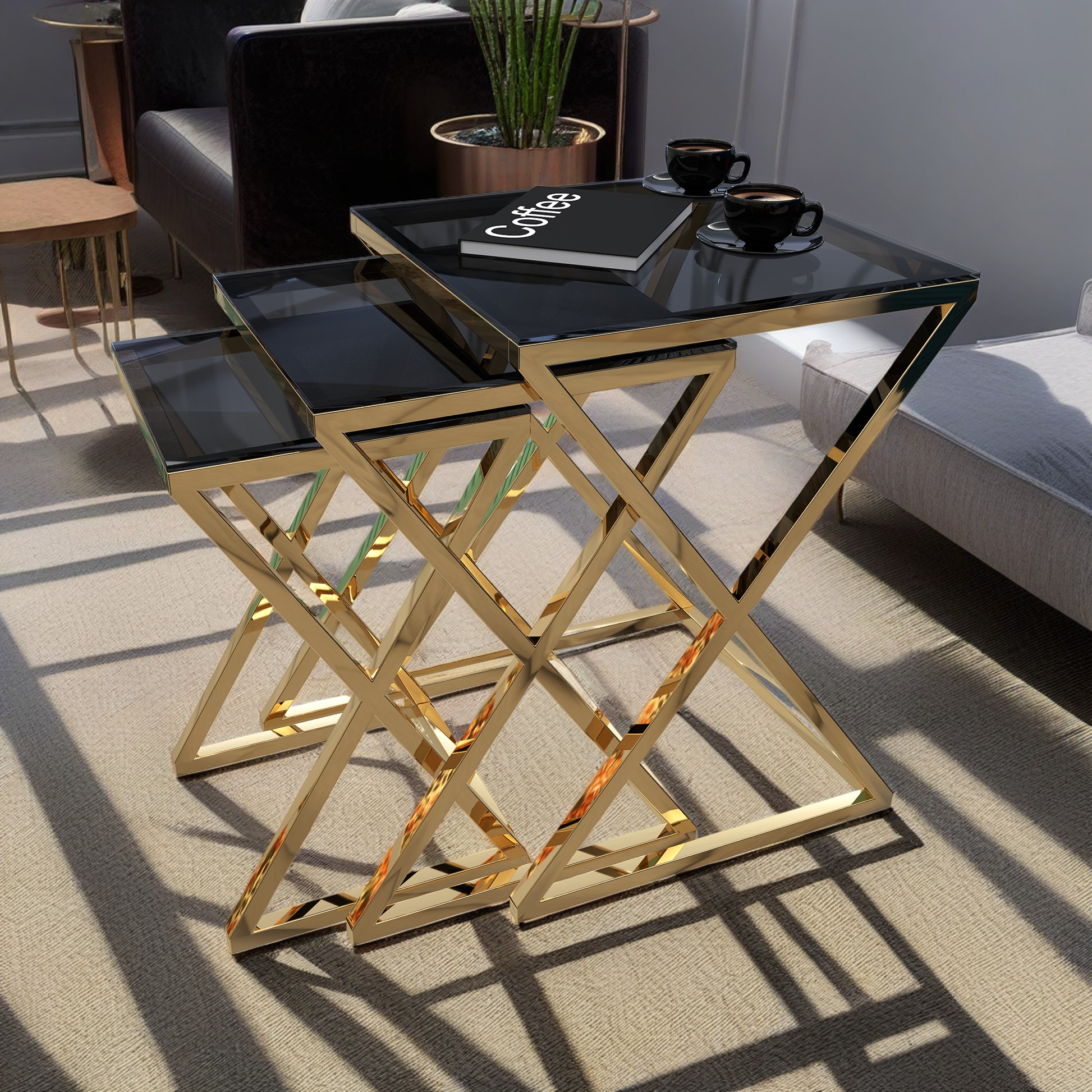 طاولةمتداخلة من 3 قطع 