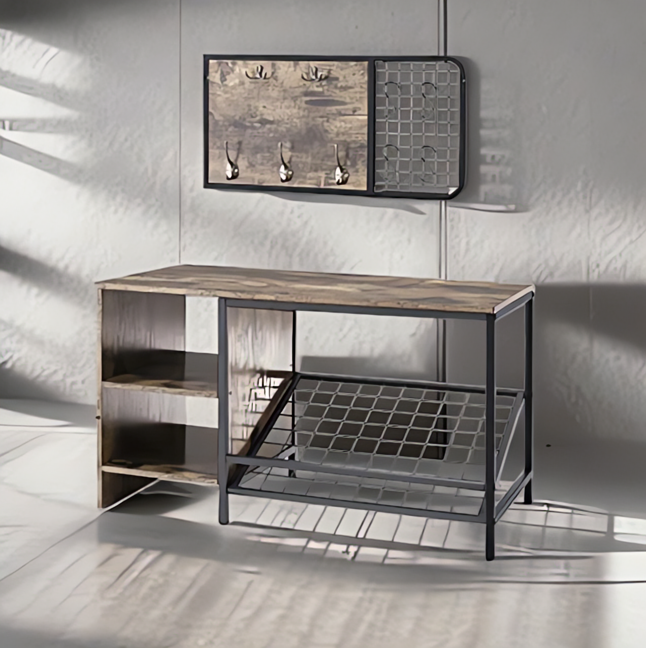 خزانة أحذية مزودة بشماعه حديثة 