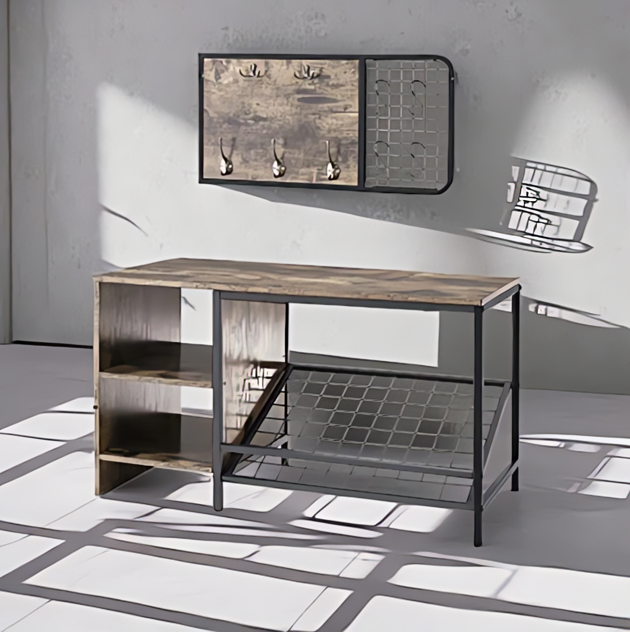 خزانة أحذية مزودة بشماعه حديثة 