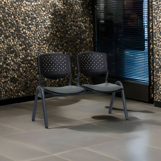 كنبة انتظار معدن و جلد 