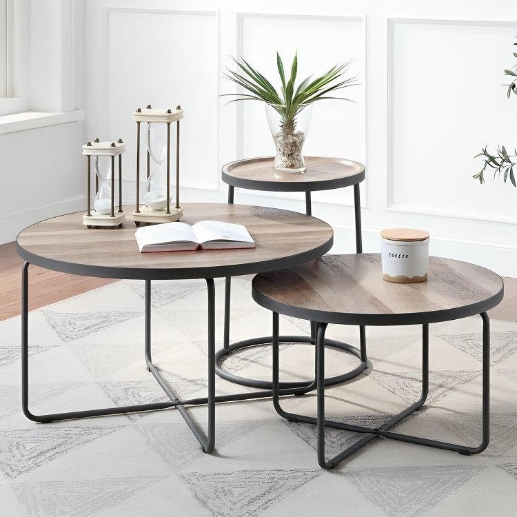 طقم طاولات خشبي 