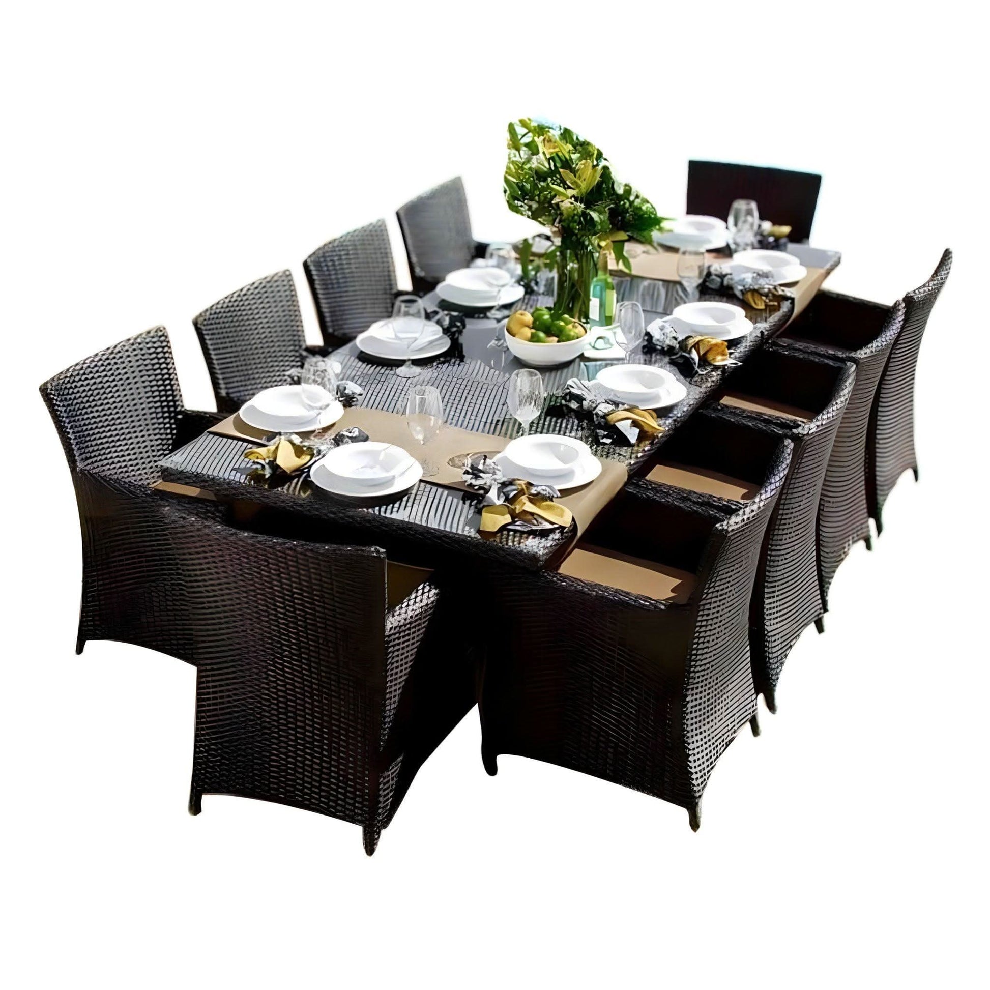 سفرة خارجية حديد وراتان 