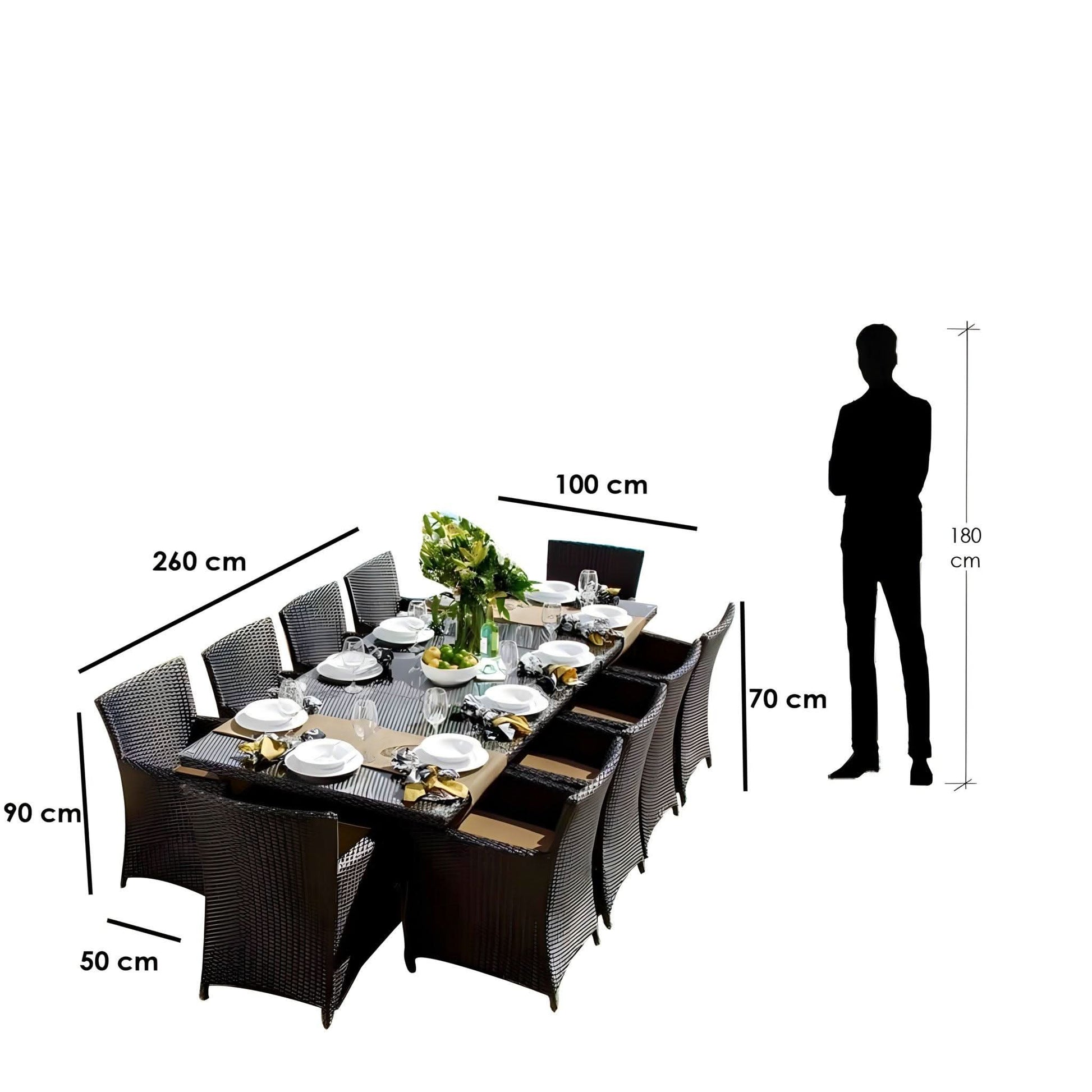 سفرة خارجية حديد وراتان 