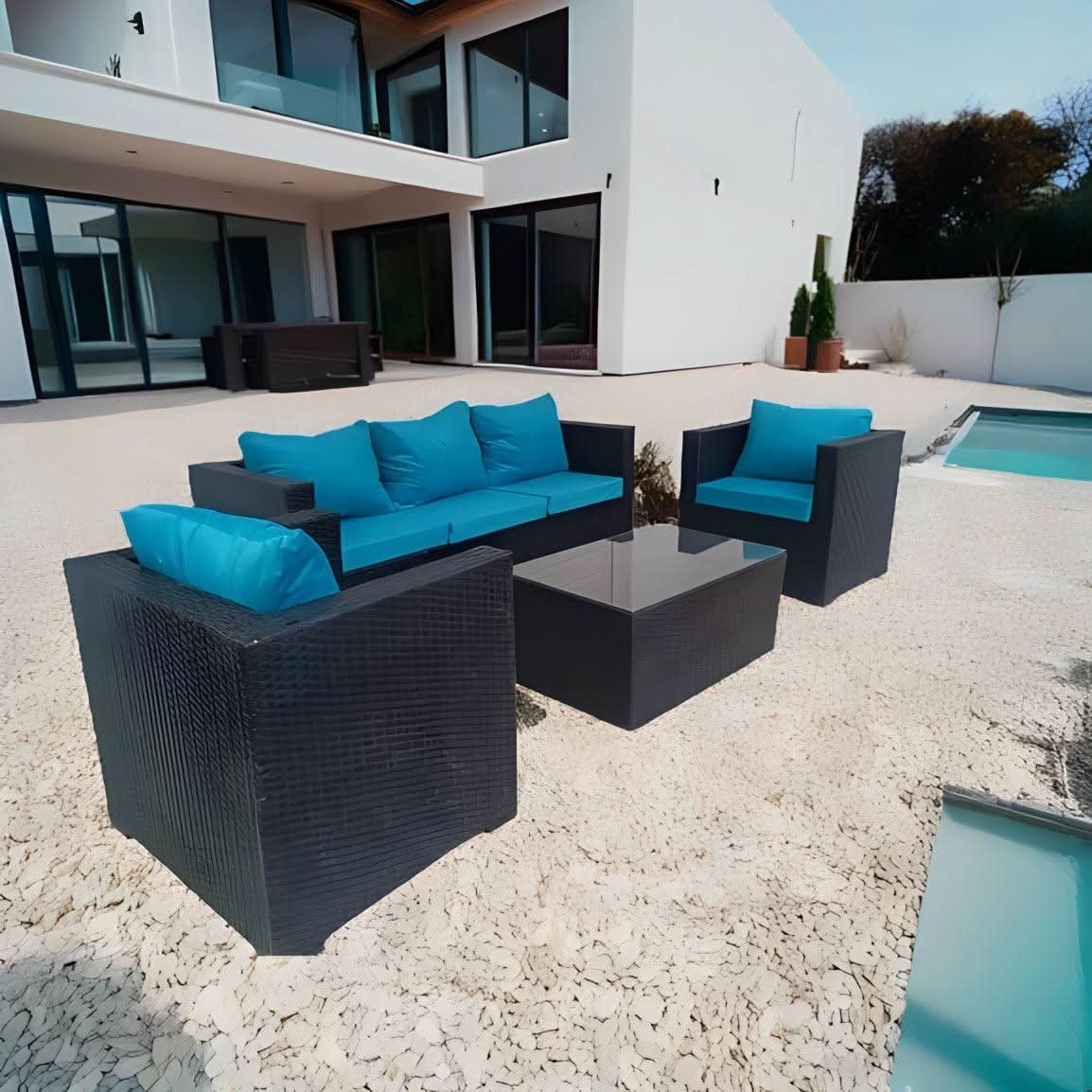 طقم خارجي حديد وراتان 