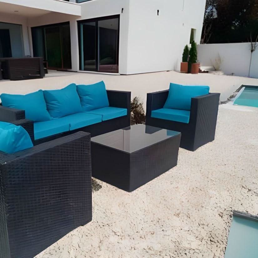 طقم خارجي حديد وراتان 