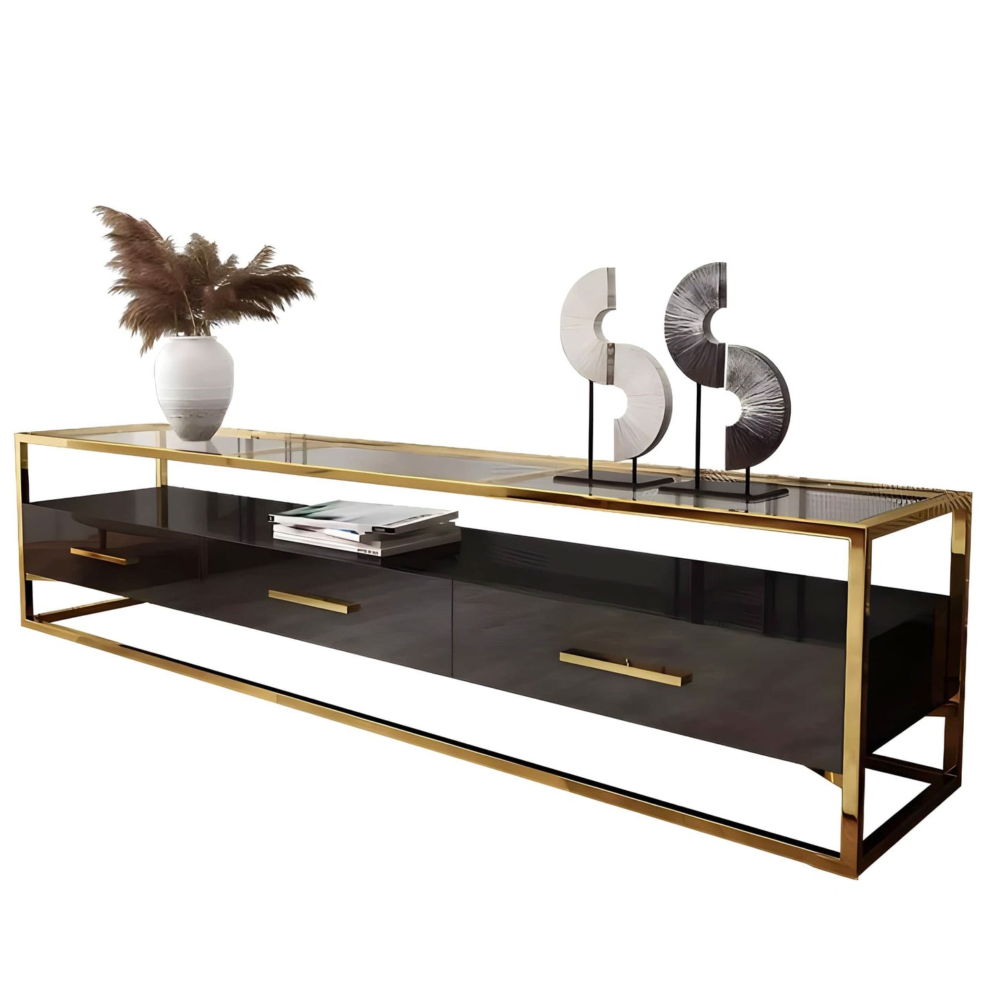 طاولة تلفاز استانلس و خشب 