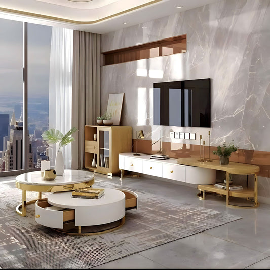 طقم طاولات تليفزيون وقهوة 