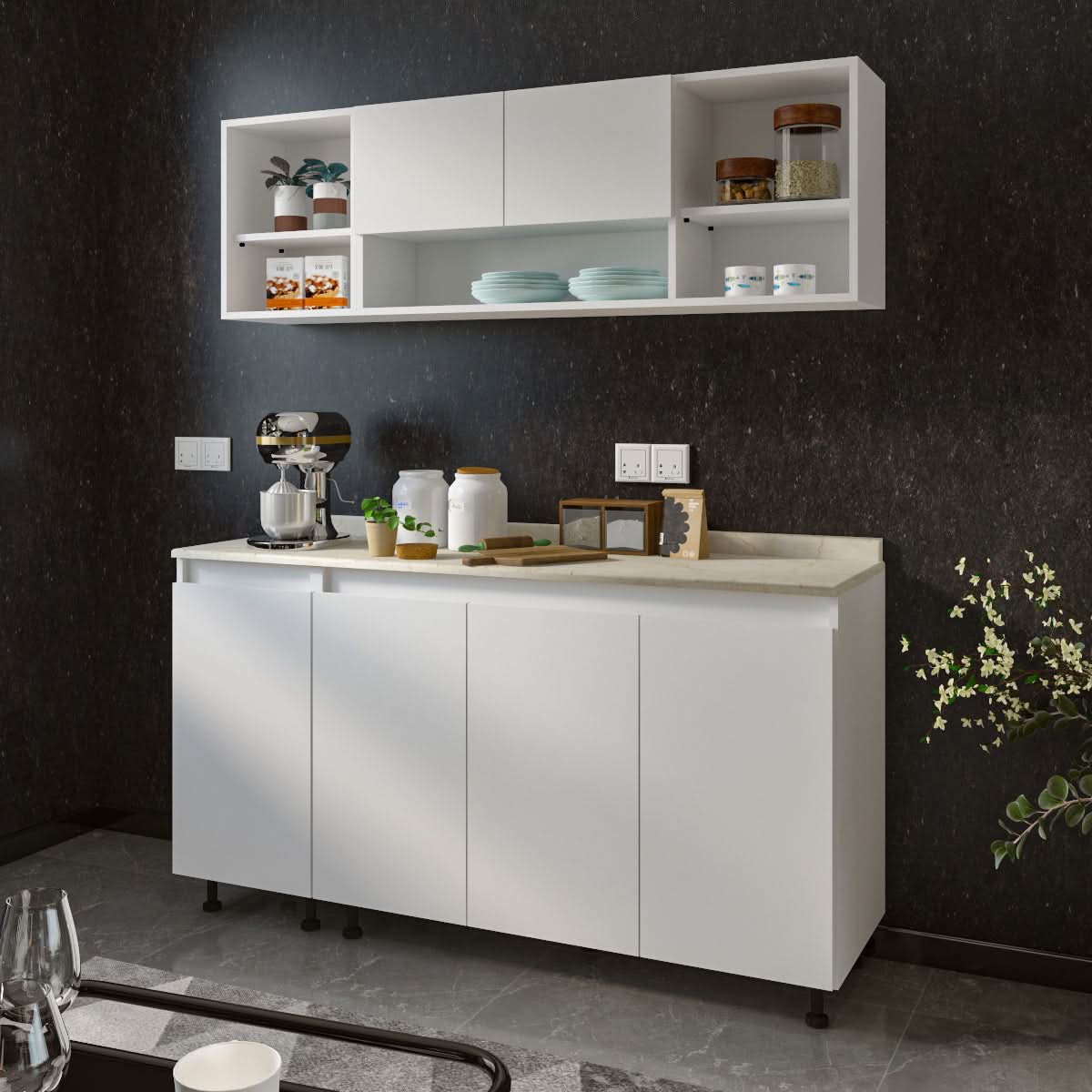 وحدة مطبخ خشبية 