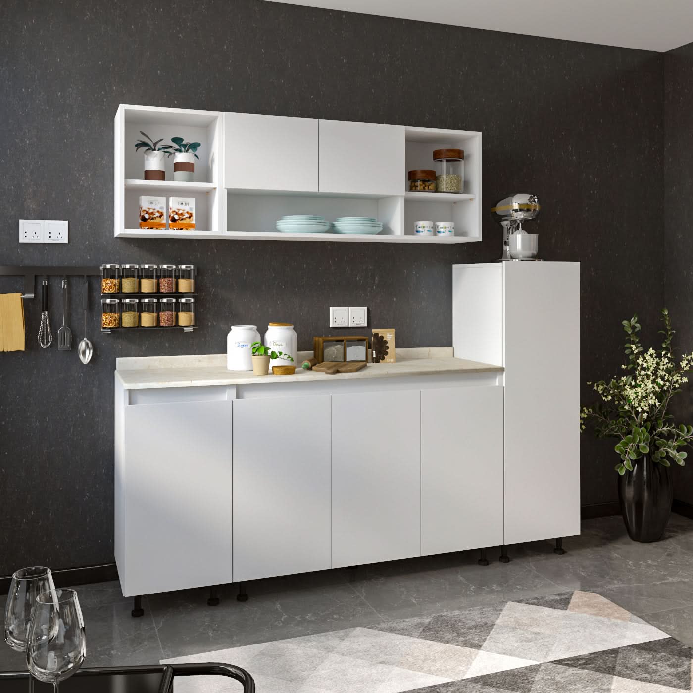 وحدة مطبخ خشبية 