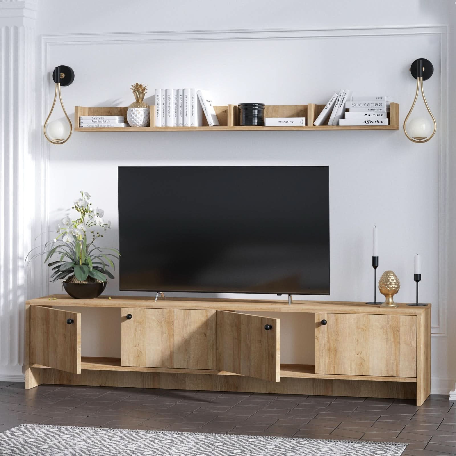 طاولة تلفاز بتصميم ريفي 