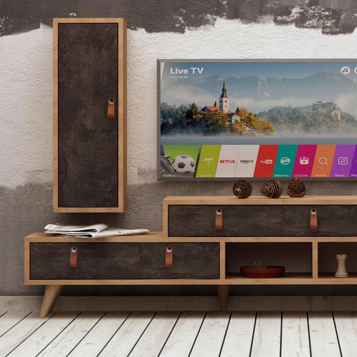 طاولة تلفاز بتصميم مبتكر 